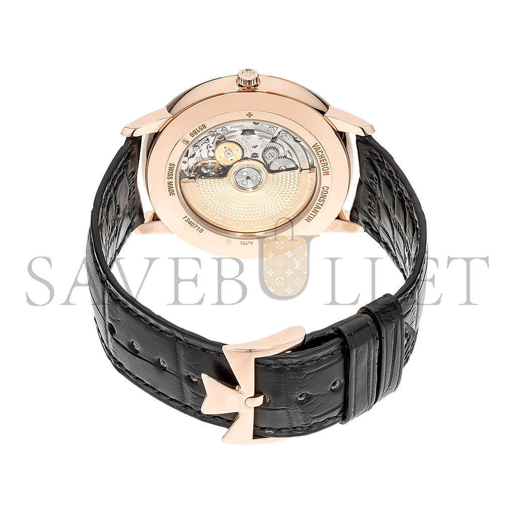 vacheron co*sta*t*n patrimony date rose gold auT0matic 40 mm watch 85180/000r-9166